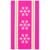 Hübsche rosa Streifen Dreifach weiße Schneeflocken Tischdecke (Vorderseite)