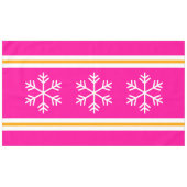 Hübsche rosa Streifen Dreifach weiße Schneeflocken Tischdecke (Vorderseite (Horizontal))