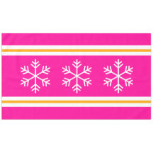 Hübsche rosa Streifen Dreifach weiße Schneeflocken