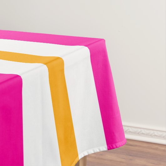 Hübsche rosa Streifen Dreifach weiße Schneeflocken Tischdecke (Beispiel)