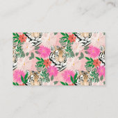 Hübsche Rosa Tiger Blumenbemalung Visitenkarte (Rückseite)