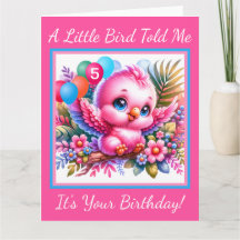 Hübsche Rosa Tropenvogelkarte