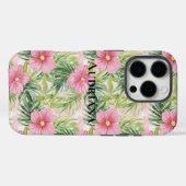 Hübsche rosa tropische Blume Case-Mate iPhone Hülle (Rückseite (Horizontal))