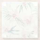 Hübsche rosa tropische Orchideen-Blume Glasuntersetzer (Rückseite)