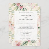Hübsche Rosa Tropische Orchideen-Blume Hochzeit Einladung (Vorne/Hinten)