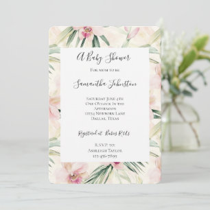 Hübsche Rosa Tropische Orchideen Blume Kinderdusch Einladung