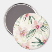 Hübsche rosa tropische Orchideen-Blume Magnet (Vorderseite/Rückseite)