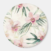 Hübsche rosa tropische Orchideen-Blume Magnet (Vorne)