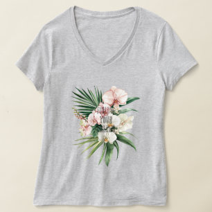 Hübsche rosa tropische Orchideen-Blume T-Shirt