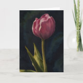 Hübsche Rosa Tulip Blume Dramatisierte Kunst Karte (Vorderseite)