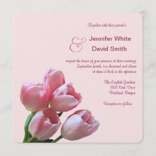 Hübsche Rosa-Tulip-Hochzeit Einladung
