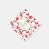 Hübsche rosa Tulips, benutzerdefinierter Foto-Text Serviette (Ecke)