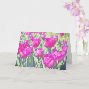 Hübsche Rosa Tulips Blume Art Note Card Karte