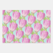 Hübsche Rosa Tulips Froher Frühling Elegante Kunst Geschenkpapier Set (Vorderseite)