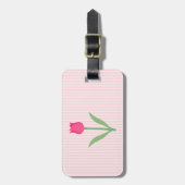 Hübsche rosa Tulpe-Blume Gepäckanhänger (Vorderseite vertikal)