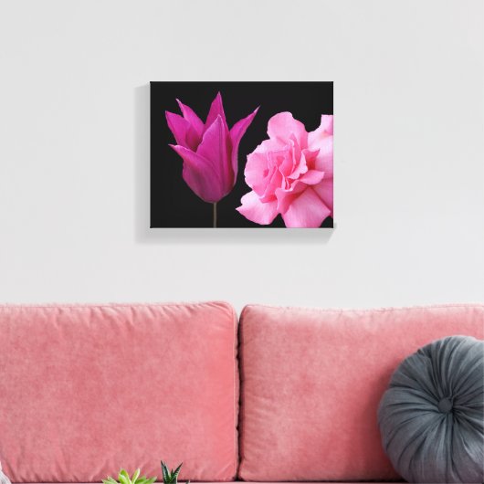 Hübsche Rosa Tulpe Blume Leinwanddruck (Insitu (Wohnzimmer))