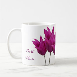 Hübsche Rosa Tulpen florale stilvolle und elegante Kaffeetasse