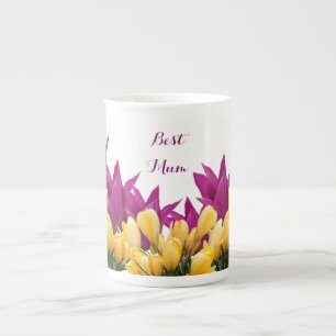Hübsche Rosa Tulpen florale stilvolle und elegante Porzellantasse