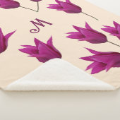 Hübsche, rosa Tulpen, geblümt Sherpadecke (3/4)