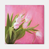 Hübsche rosa Tulpen Magnet (Vorne)
