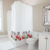 Hübsche rosa und blaue Aquarellfarben - Blume - Gr Duschvorhang (Beispiel)