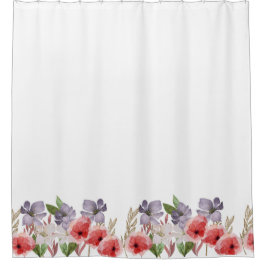 Hübsche rosa und blaue Aquarellfarben - Blume - Gr Duschvorhang