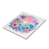 Hübsche rosa und blaue Küstenkunst Fliese (Seite)