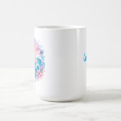 Hübsche rosa und blaue Küstenkunst Personalisiert Kaffeetasse (Mittel)
