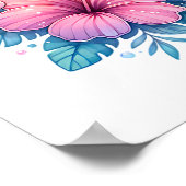 Hübsche rosa und blaue Küstenkunst Poster (Ecke)