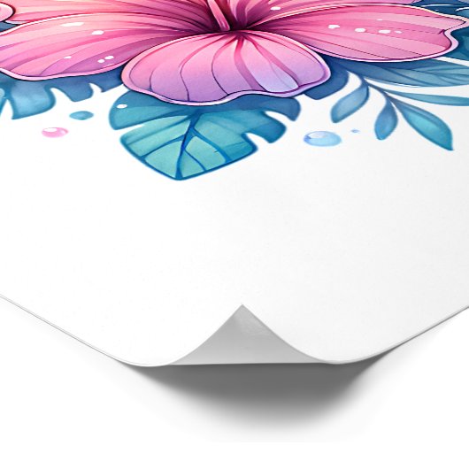 Hübsche rosa und blaue Küstenkunst Poster (Ecke)