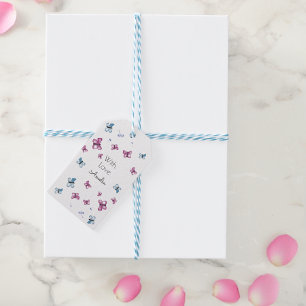 Hübsche Rosa und Blaue Schmetterlinge Geschenkanhänger