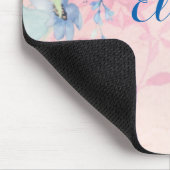 Hübsche rosa und blaue Wildblumen Personalisiert Mousepad (Ecke)