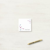 Hübsche Rosa und Blauer Schmetterling Personalisie Post-it Klebezettel (Auf Schreibtisch)