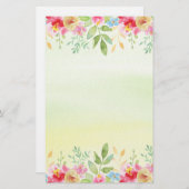 Hübsche Rosa- und Blaufarben-Blume Briefpapier (Vorne/Hinten)