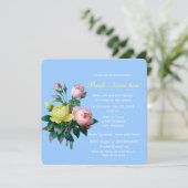 hübsche rosa und gelb-rosa Blume Brautparty Einladung (Stehend Vorderseite)