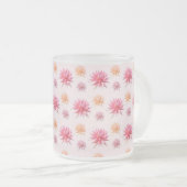 Hübsche Rosa- und Gelbblumen Mattglastasse (VorderseiteRechts)