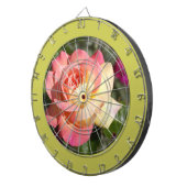 Hübsche rosa und gelbe Blume. floral Dartscheibe (Vorderseite rechts)