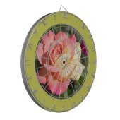Hübsche rosa und gelbe Blume. floral Dartscheibe (Vorderseite Links)