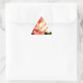 Hübsche rosa und gelbe Blume. floral Dreieckiger Aufkleber (Tasche)