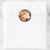 Hübsche rosa und gelbe Blume. floral Runder Aufkleber (Tasche)