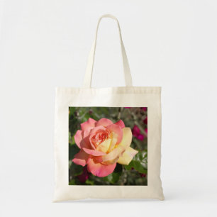 Hübsche rosa und gelbe Blume. floral Tragetasche