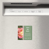 Hübsche rosa und gelbe Blume Save the Date Magnet (In Situ (Geschirrspüler))