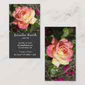Hübsche rosa und gelbe Blume Visitenkarte (Vorne/Hinten)