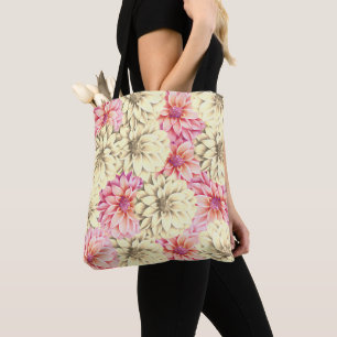 Hübsche Rosa und Gelbe Blüte Tasche
