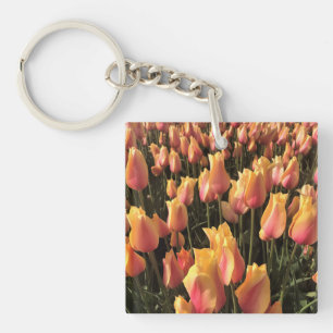 Hübsche rosa und gelbe Tulpen Schlüsselanhänger