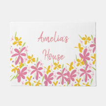 Hübsche rosa und gelbe Wildblume