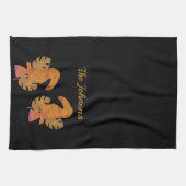 Hübsche Rosa und Gold Glitzer Tropischer Toucan Bi Geschirrtuch (Horizontal)