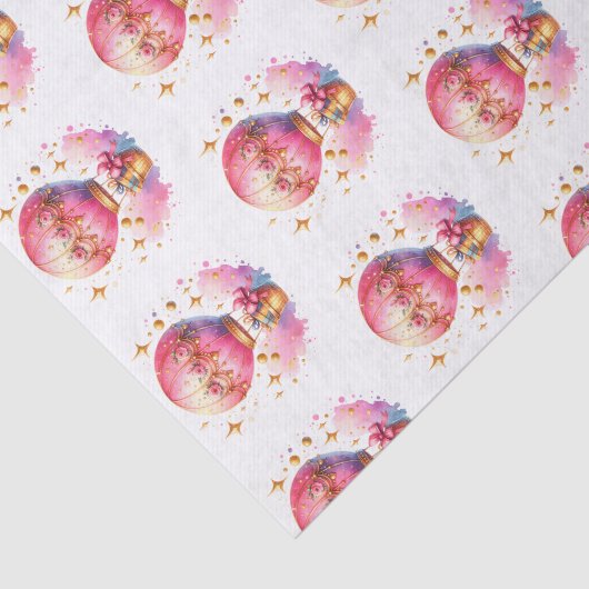 Hübsche Rosa und Gold Heißluftballons Seidenpapier (Ausschnitt)