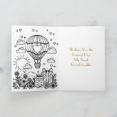 Hübsche Rosa und Gold Heißluftballons zum Geburtst Karte (Innenseite)