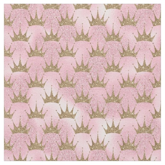 Hübsche Rosa- und Goldkrone der Prinzessin Glitzer Stoff (Nahaufnahme)